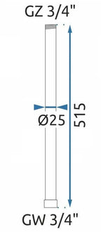 Predĺženie pre vaňovú/sprchovú súpravu Titan 50cm  5