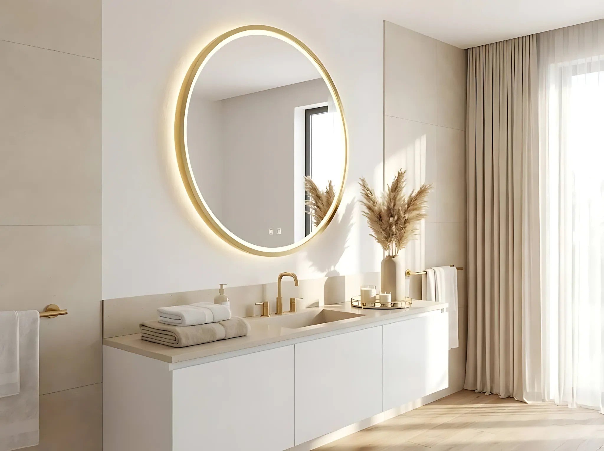 Zrkadlo LED 100cm MMJ BRUSH GOLD  5
