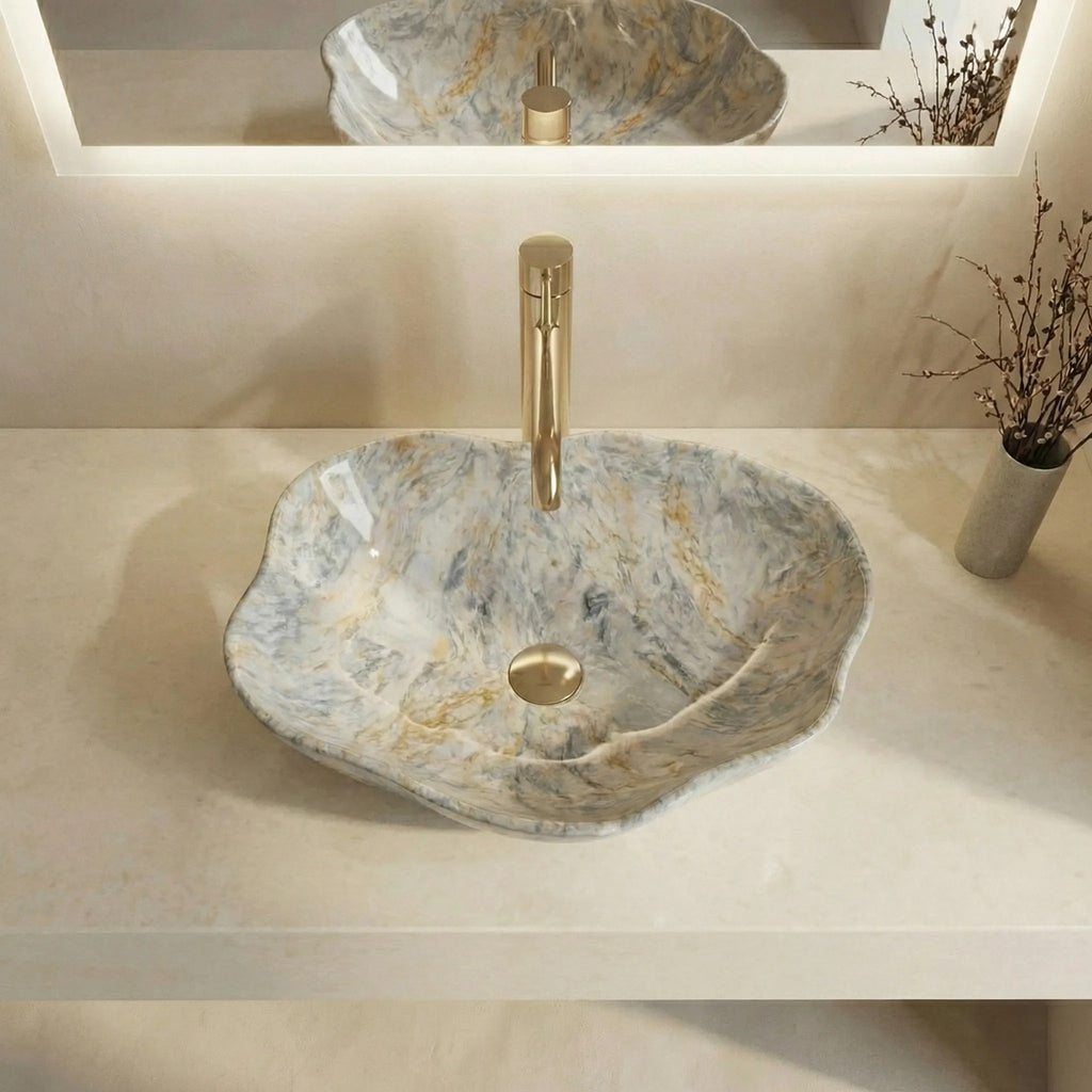Umývadlo na dosku REA Pearl Ruststone  5