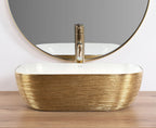 Umývadlo na dosku Rea Belinda White GOLD BRUSH  5