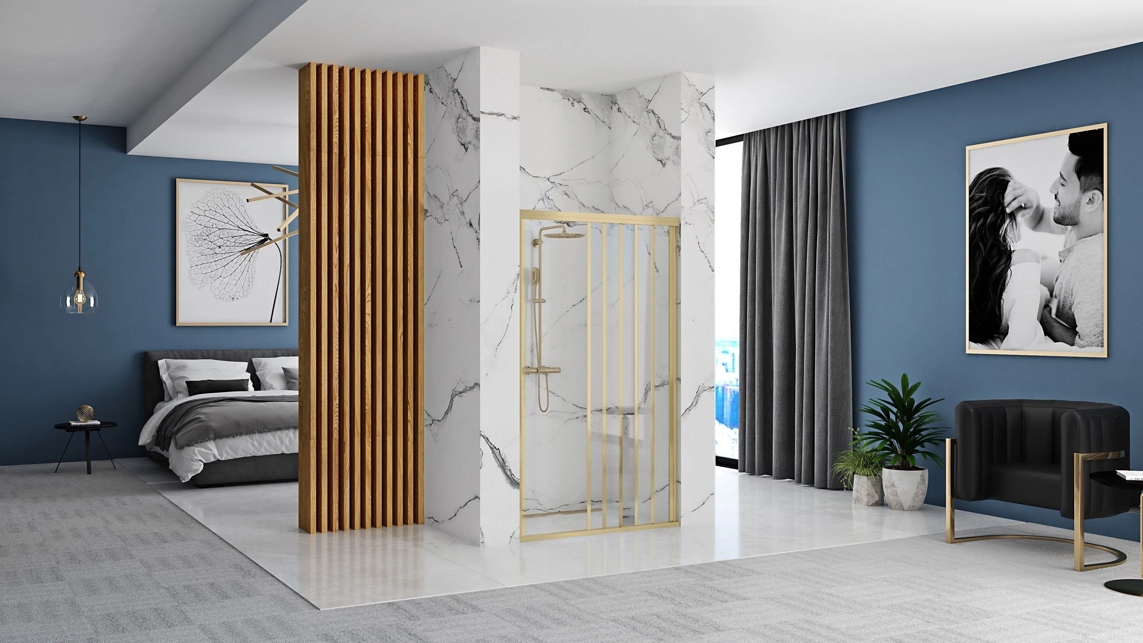 Sprchové dvere Rea Alex 120 Gold Brush  5