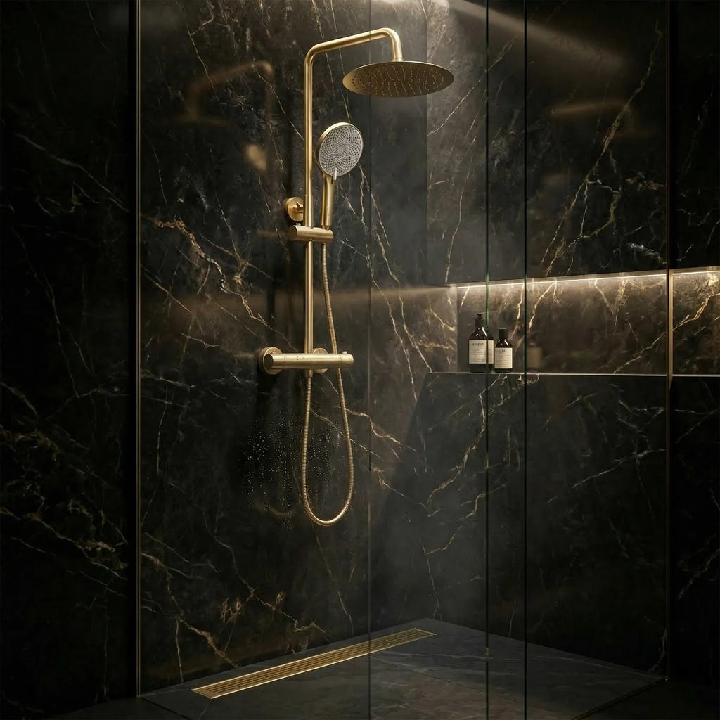 Sprchová súprava bez výtoku s termostatom Rea Lungo Gold Brush  5