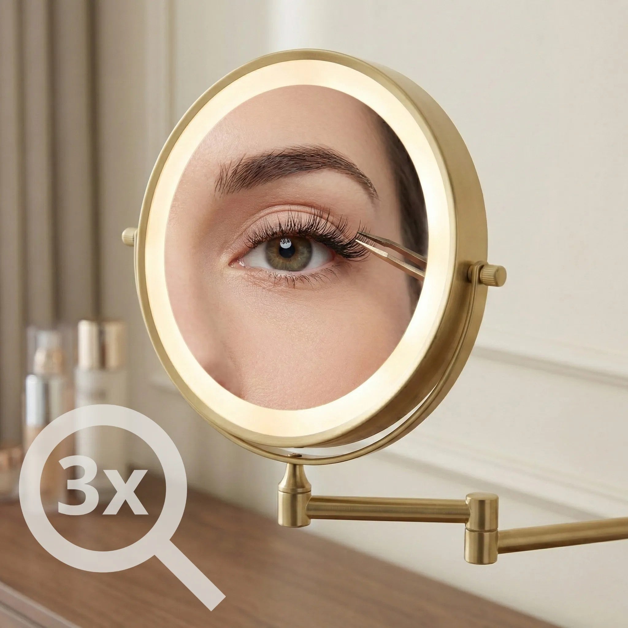 Zrkadlo LED Glow Brush Gold  5