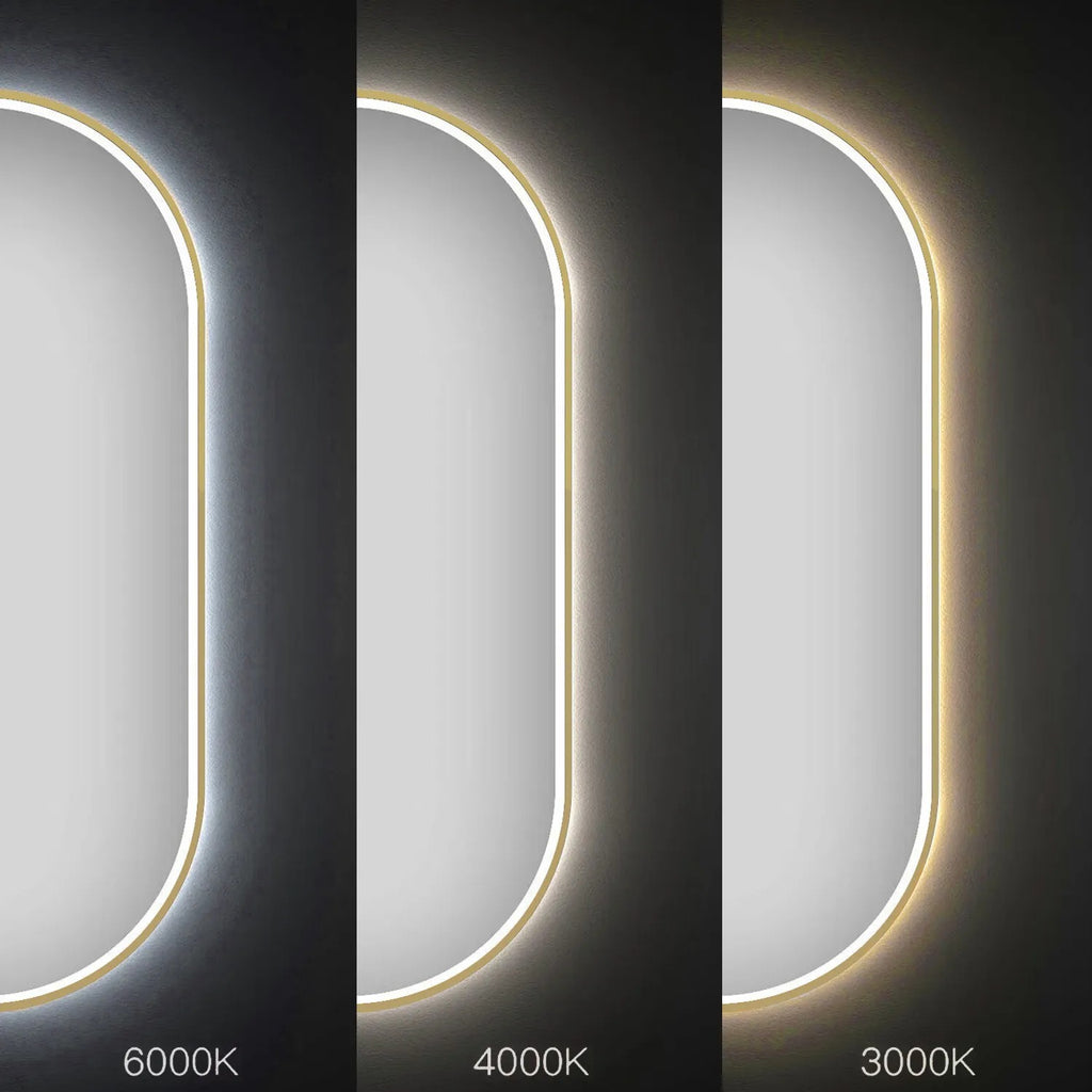 Zrkadlo LED OVL 50x100cm Brush Gold  5
