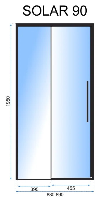 Sprchové dvere REA SOLAR - matné čierne 90  5