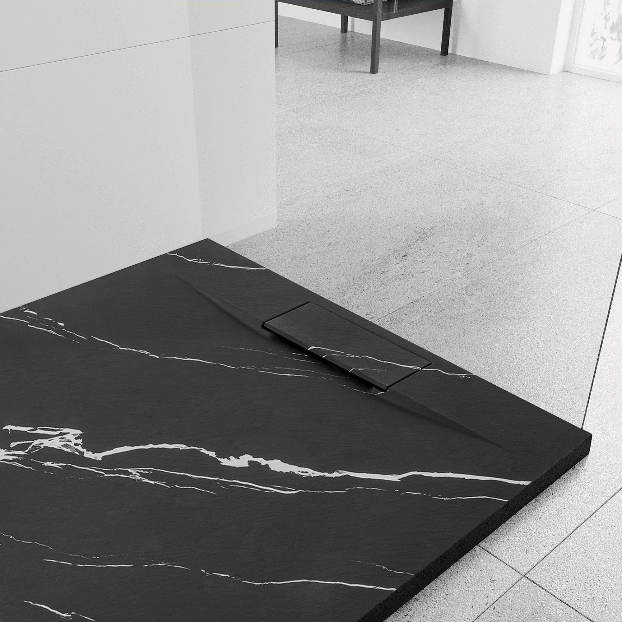 Sprchová vanička Bazalt CARRARA BLACK 90x90  5
