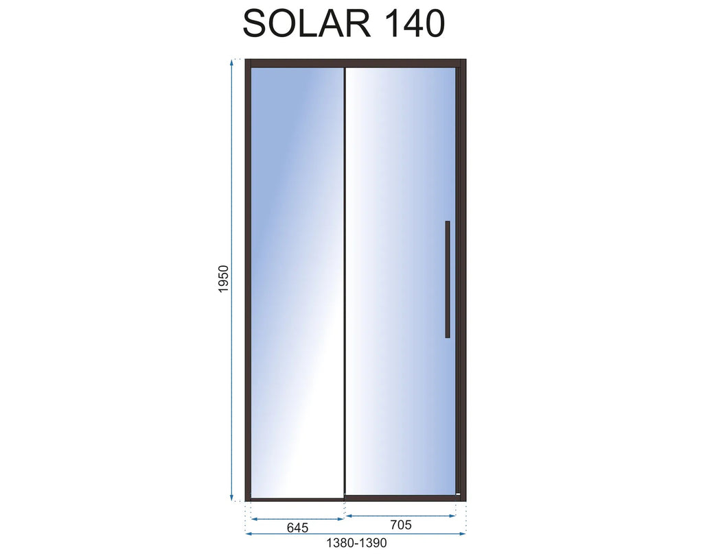 Sprchové dvere REA SOLAR - matné čierne 140  5