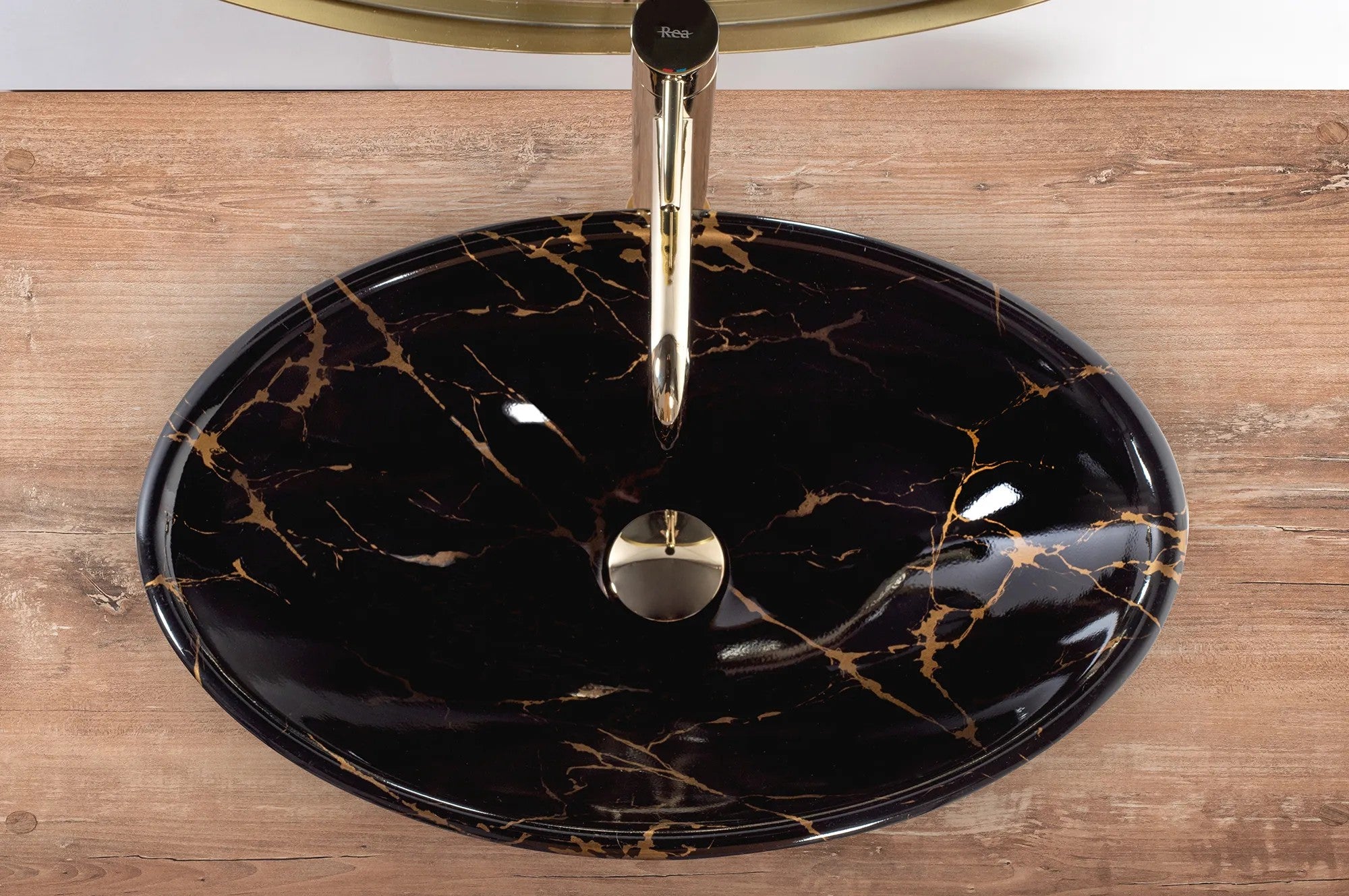 Umývadlo na dosku REA PAMELA Black Marble Shiny  5