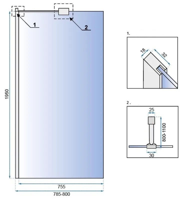 Sprchová zástena Rea Aero N 80 Transparent  5