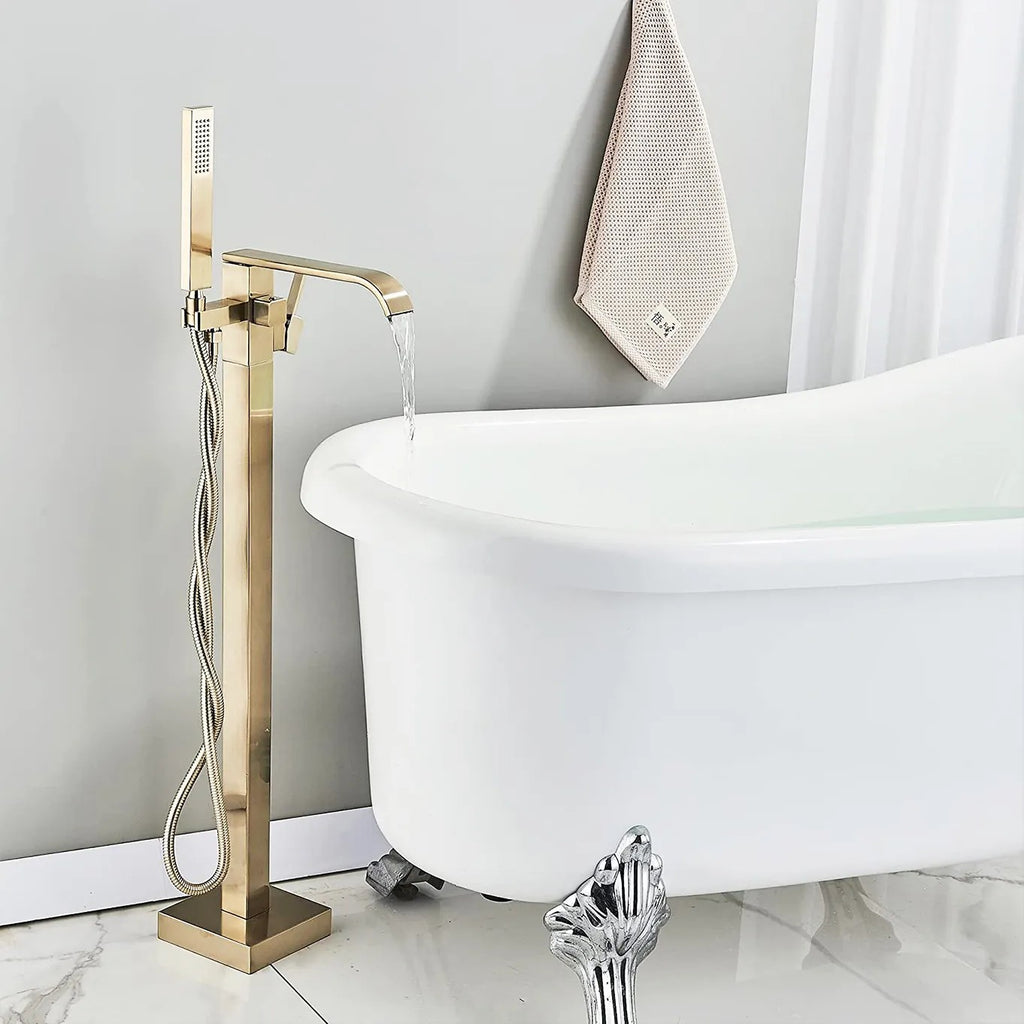 Voľne stojaca vaňová batéria REA CARAT - Gold Brush  5
