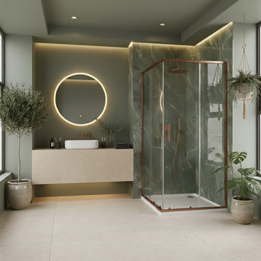 Sprchovací kút REA City 90x90 Brush Copper S detským bazénom Savoy 5