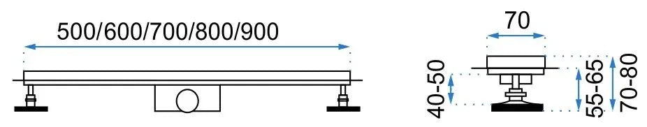 Odtokový žľab Rea Pure Neo Pro 70 - matný čierny  5