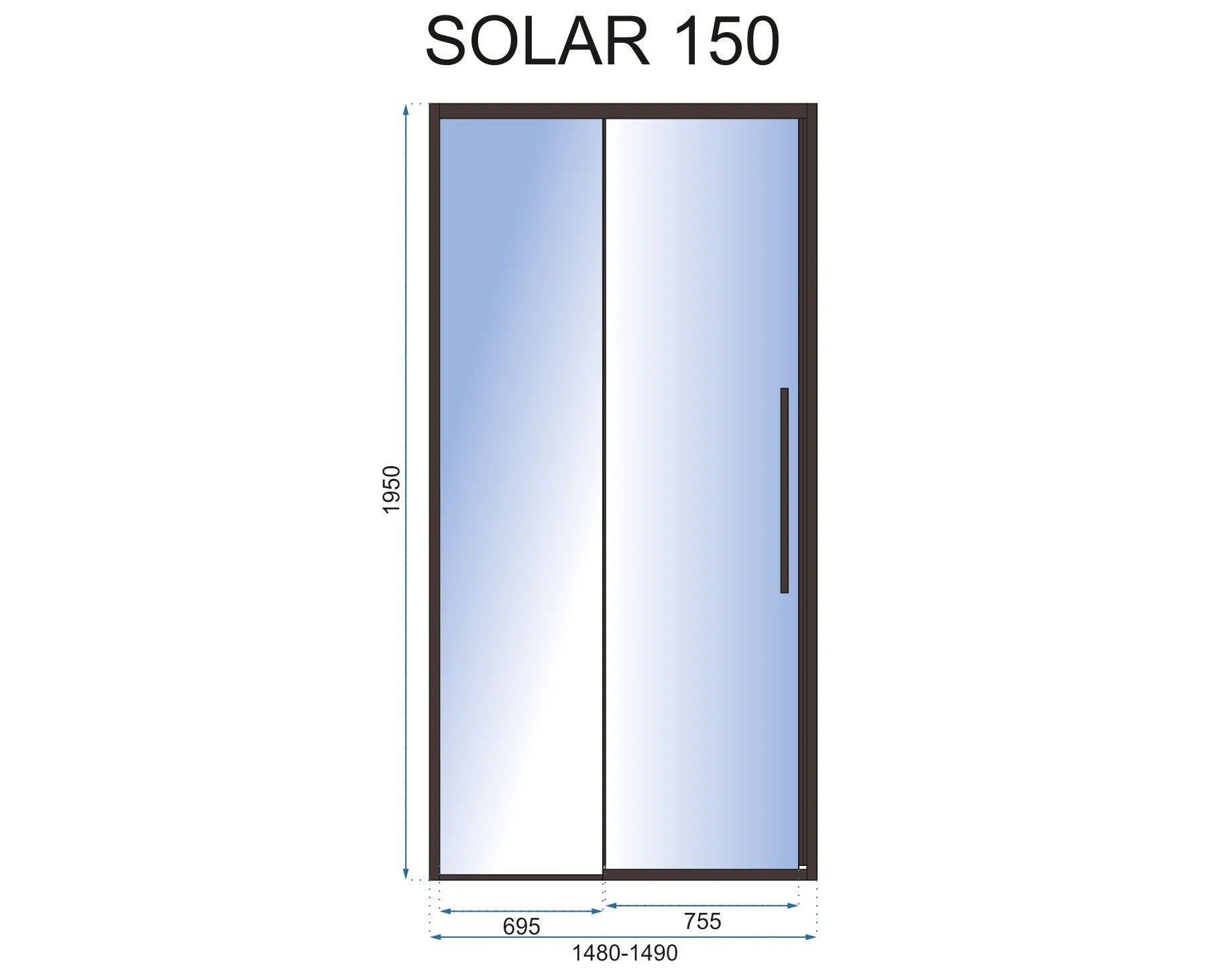 Sprchové dvere REA SOLAR - matné čierne 150  5