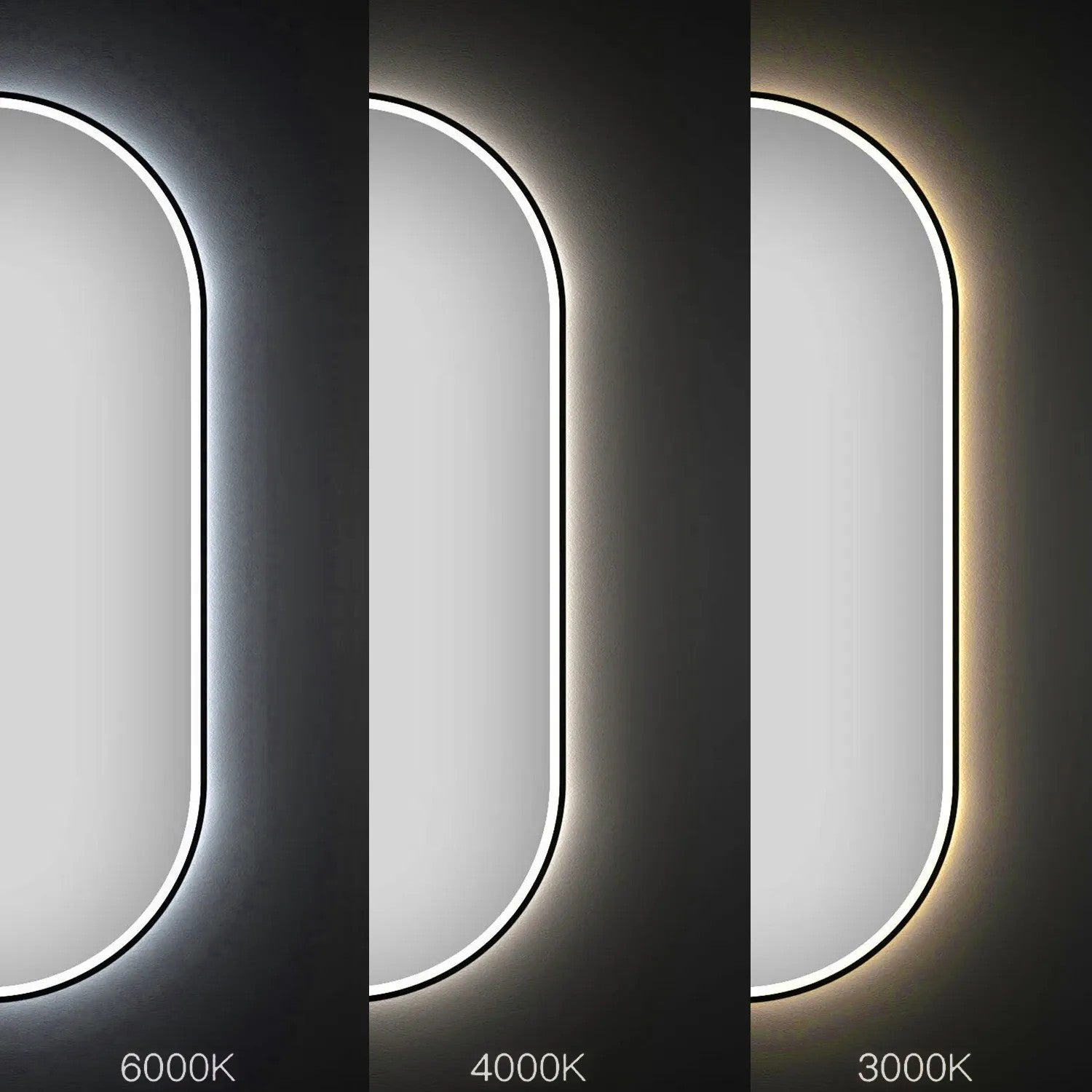 Zrkadlo LED OVL 50x100cm Black  5