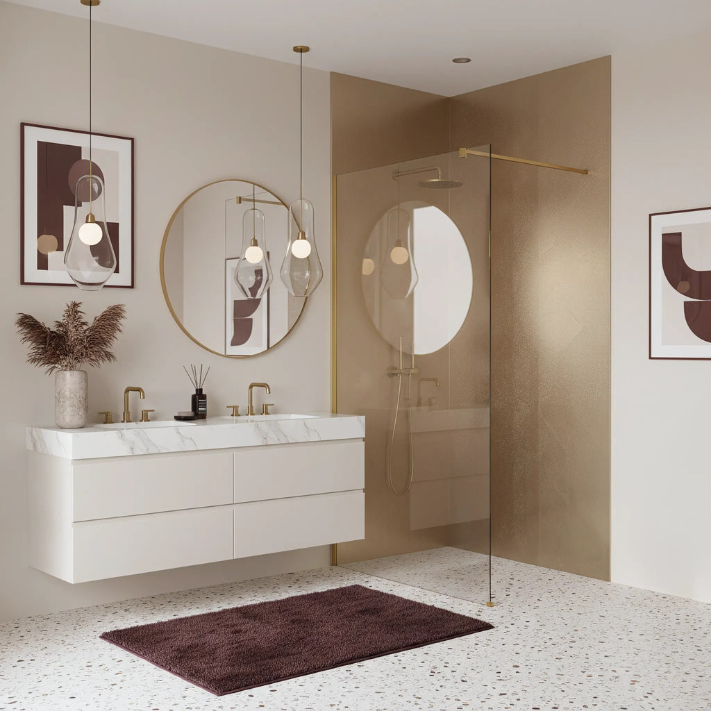 Sprchová zástena Rea Flexi Transparent / Brush Gold 140  5