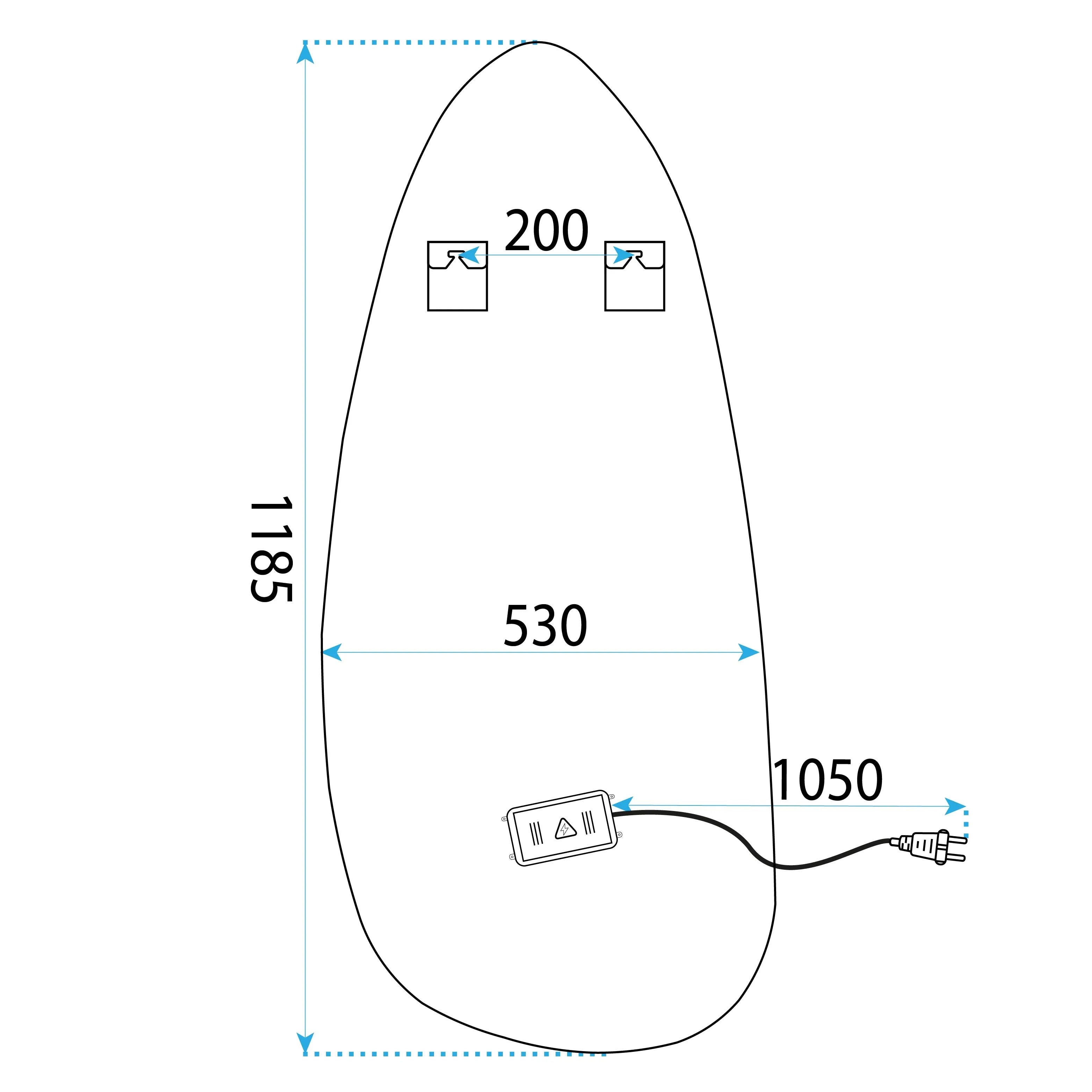 Zrkadlo LED 120x55cm YH-3359  5