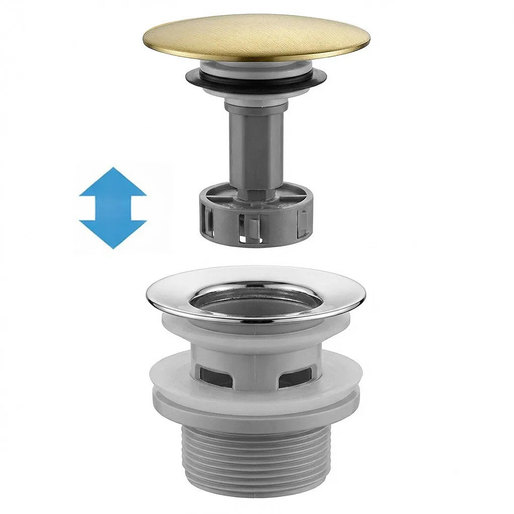 Umyvadlový sifon s univerzální výpustí click-clack REA Flow Brush Gold  5