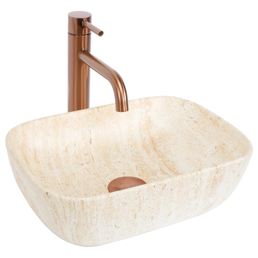 Umývadlo na dosku REA BELINDA MINI TRAVERTINE MATT  5