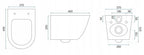 Závesná WC misa REA CARLO Mini Rimless Duroplast Flat - čierna-zlatý okraj  5