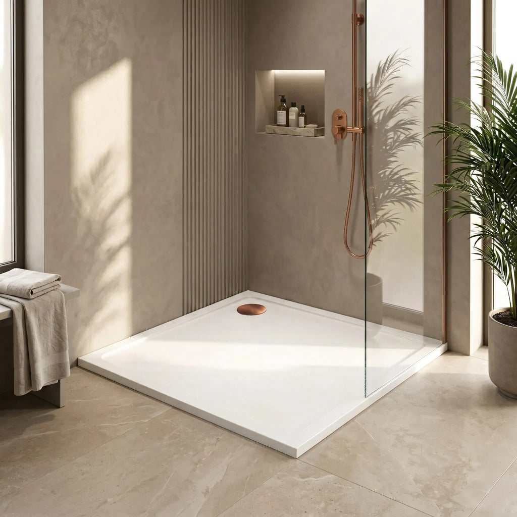 Sprchová akrylová vanička Rea Savoy - biela 80x80 Krytka chróm 5