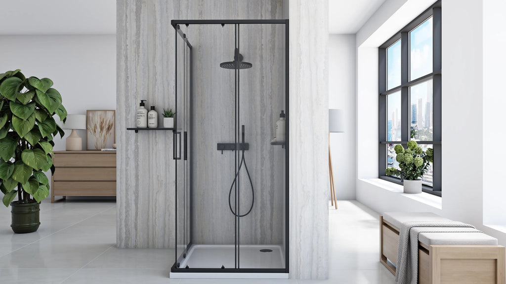 Sprchovací kút REA City 80x80 Black S detským bazénom Savoy black 5