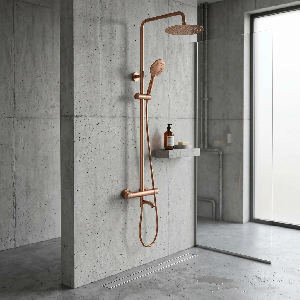 Sprchová sada s termostatom REA LUNGO Diamond - Copper Brush  5