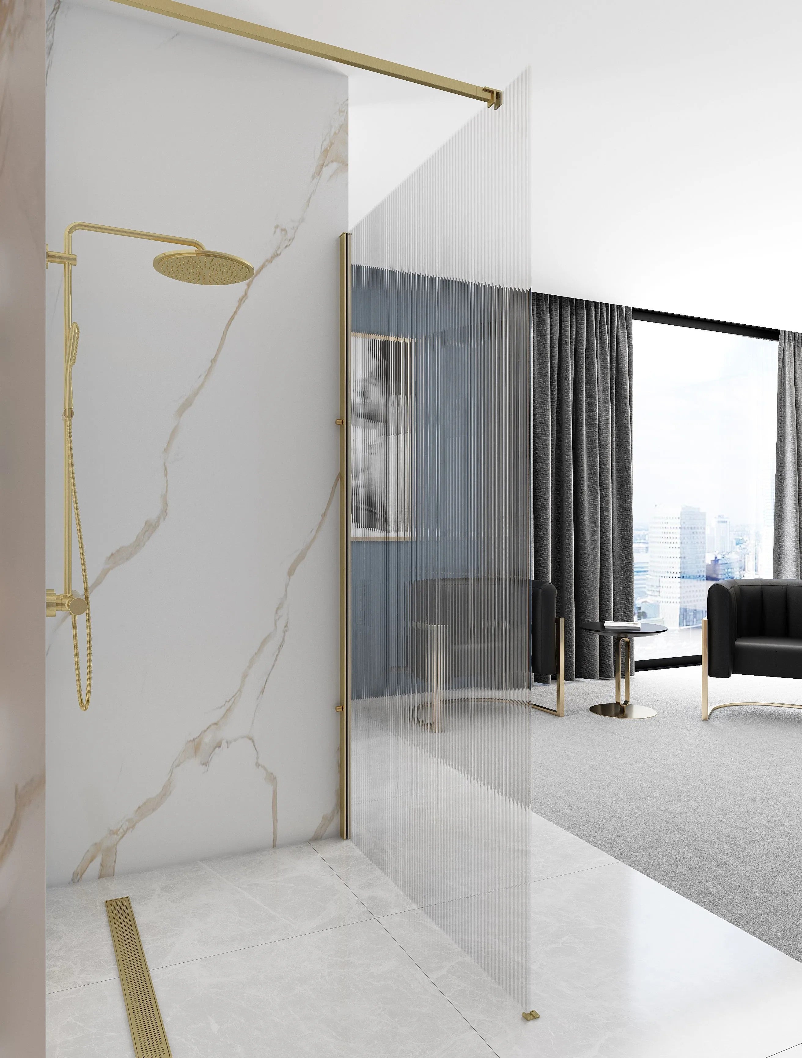 Sprchová zástena REA AERO Intimo Gold Brush 120  5