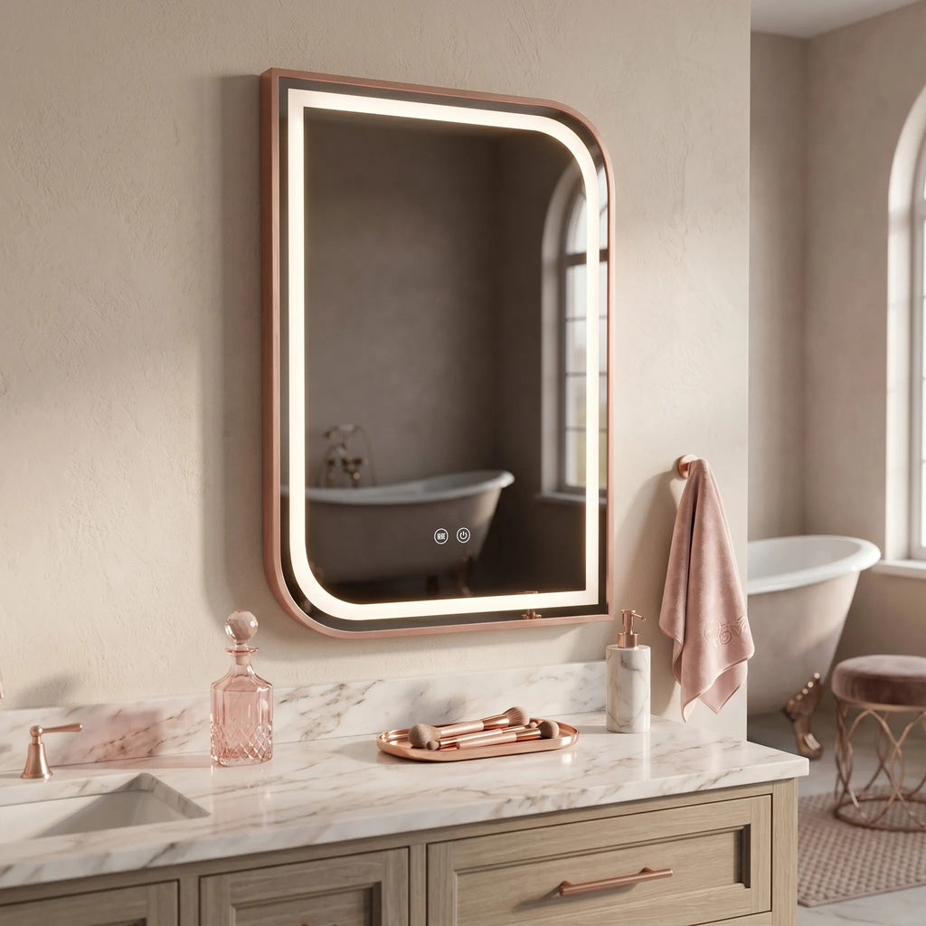 Zrkadlo LED ZONE 70x50  BRUSH  ROSE GOLD  5