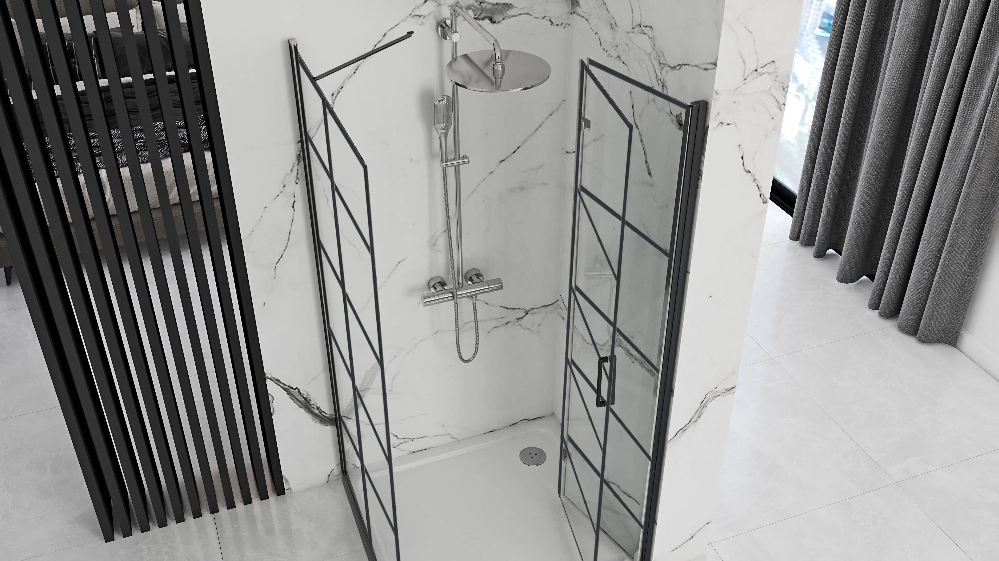 Sprchovací kút REA MOLIER 90x90 - čierny  5