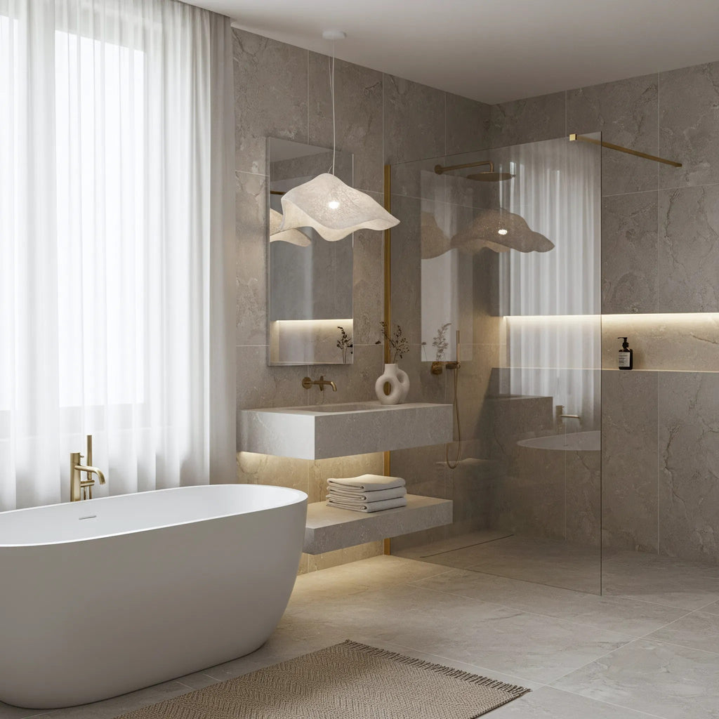 Sprchová zástena Rea Flexi Transparent / Brush Gold 90  5
