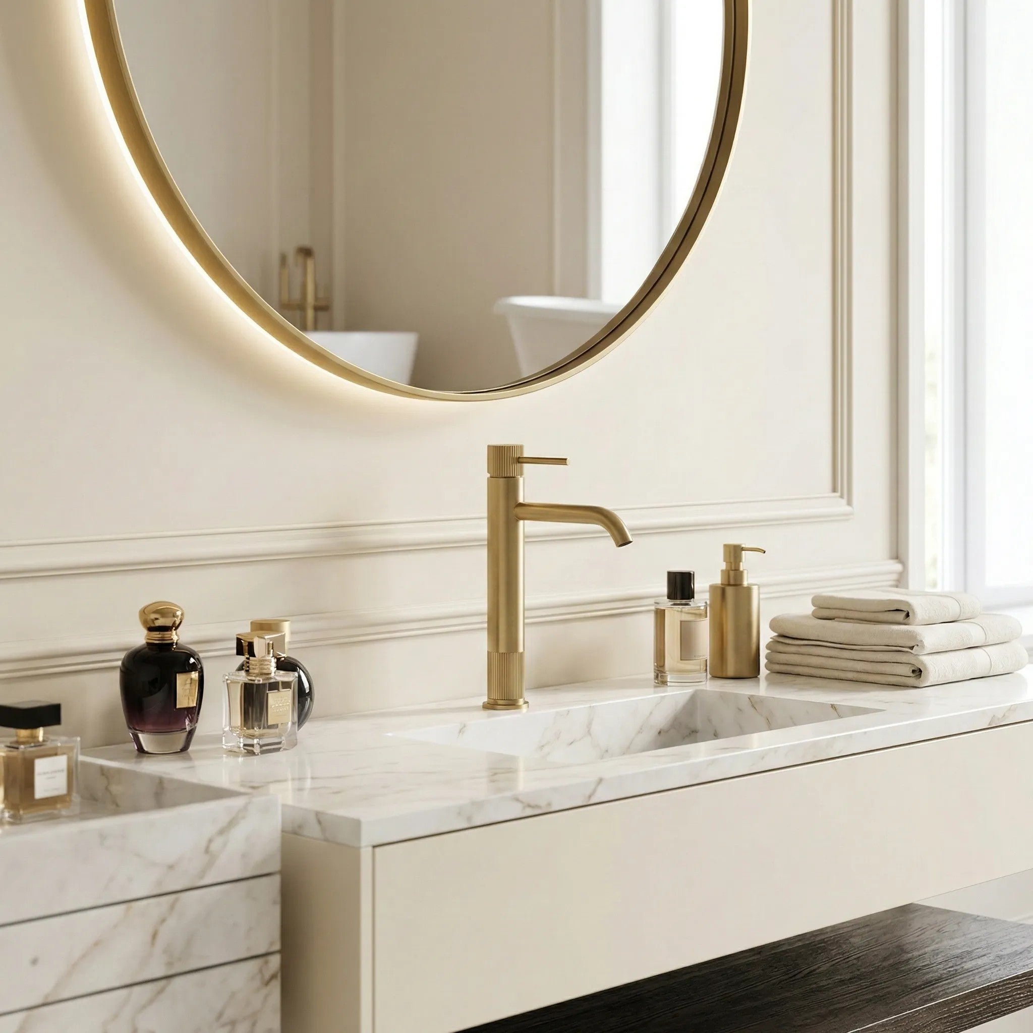 Kúpeľňová batéria Rea Lungo Stripe Brush Gold  5