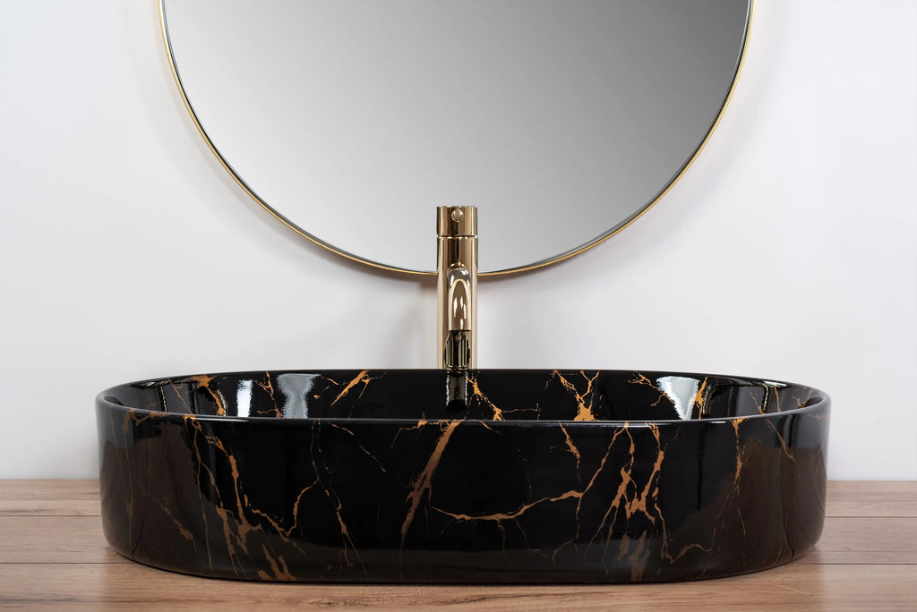 Umývadlo na dosku REA Nadia Black Marble Shiny  5