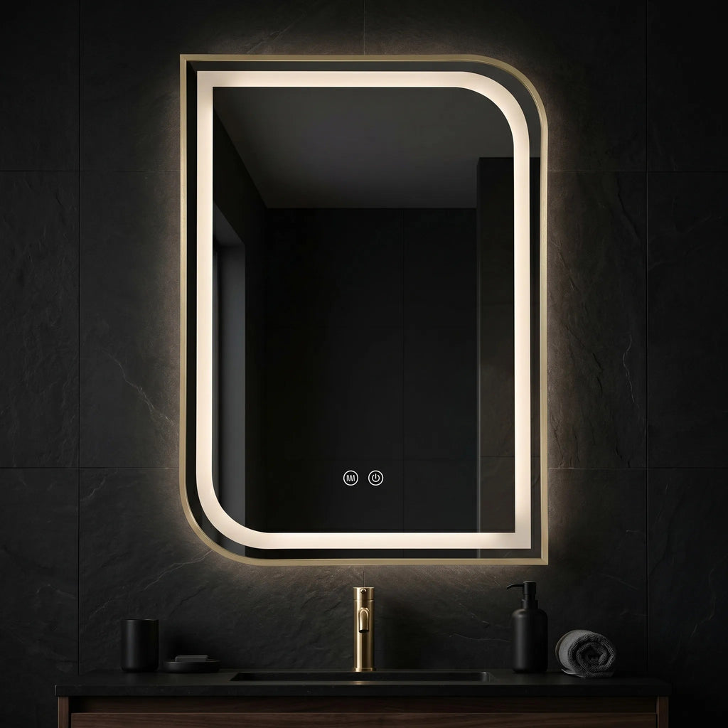Zrkadlo LED ZONE 70X50 BRUSH GOLD  5