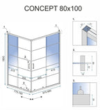 Sprchovací kút REA CONCEPT 80x100 - čierny S detským bazénom Savoy 5