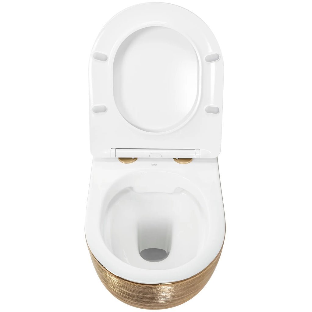 Závesná WC misa Carlo Flat - brúsené zlato  5