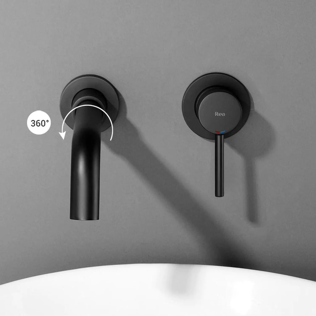 Podomietková batéria Rea Lungo LONG Black Mat matná čierna + BOX  5