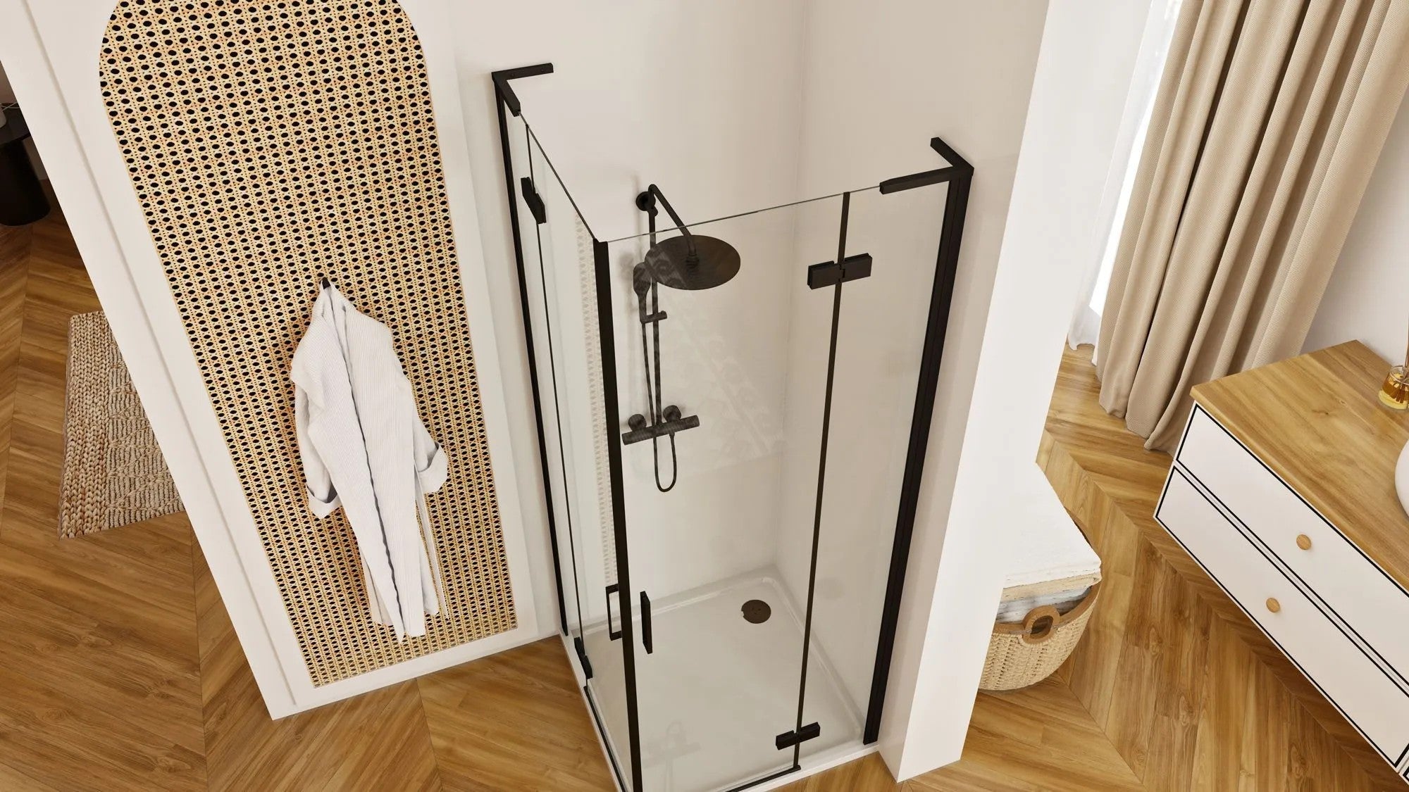 Sprchová kabína REA Hugo Double Black 90x100  5