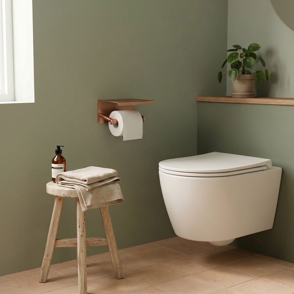 Držiak na toaletný papier s poličkou 6613 Modern Copper Brush  5