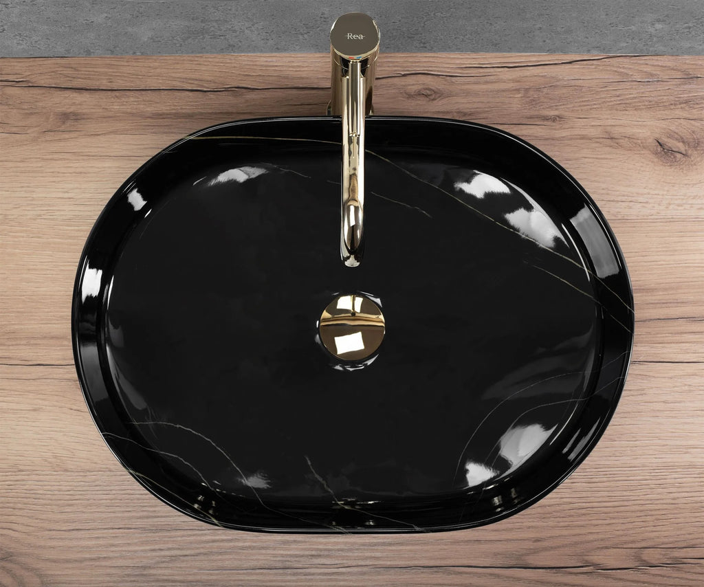 Umývadlo na dosku REA Nadia 50 Black Stone  6