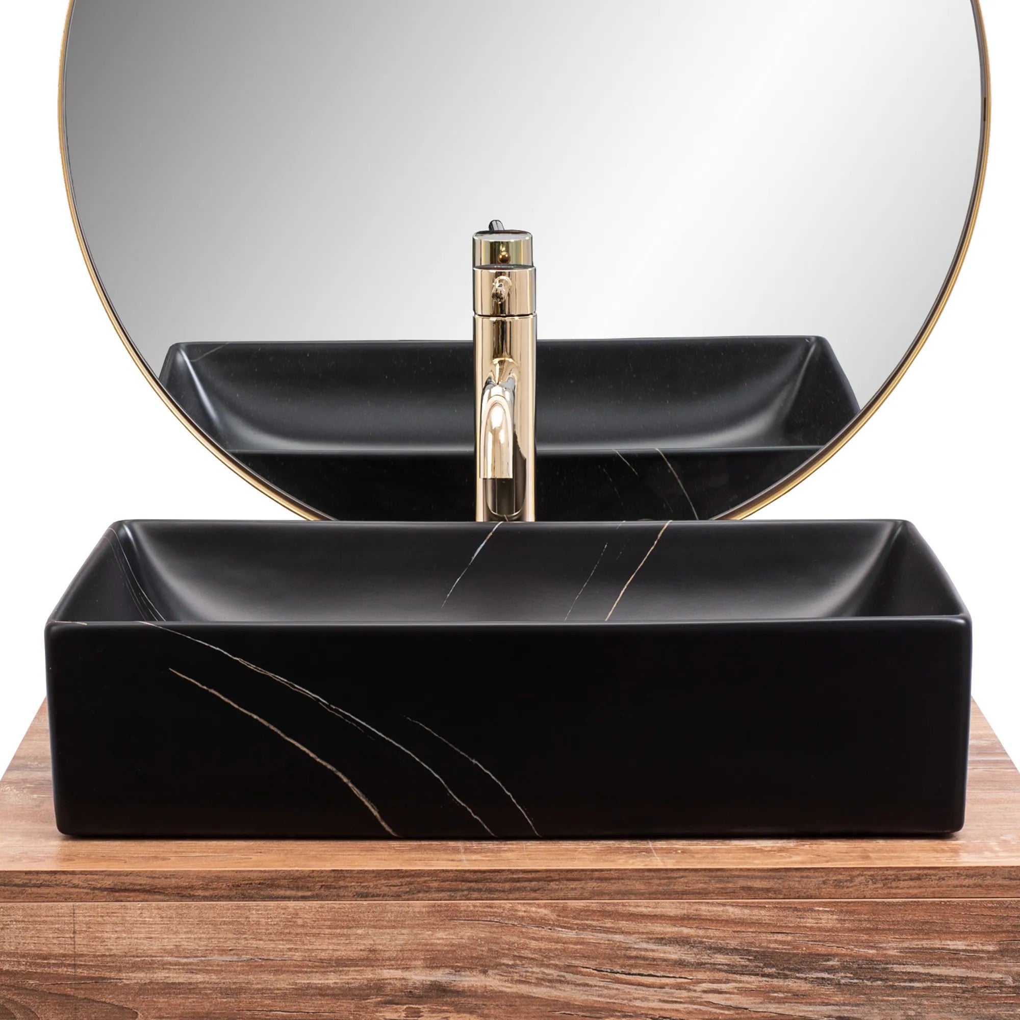 Umývadlo na dosku REA Inga Black Marble Mat  6