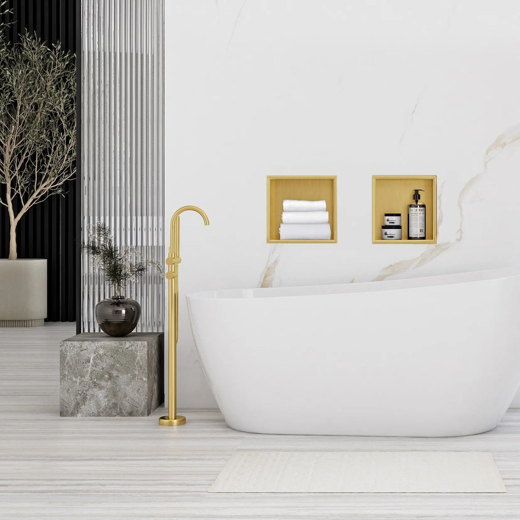 bathroom shelf 30x30 gold brush  6