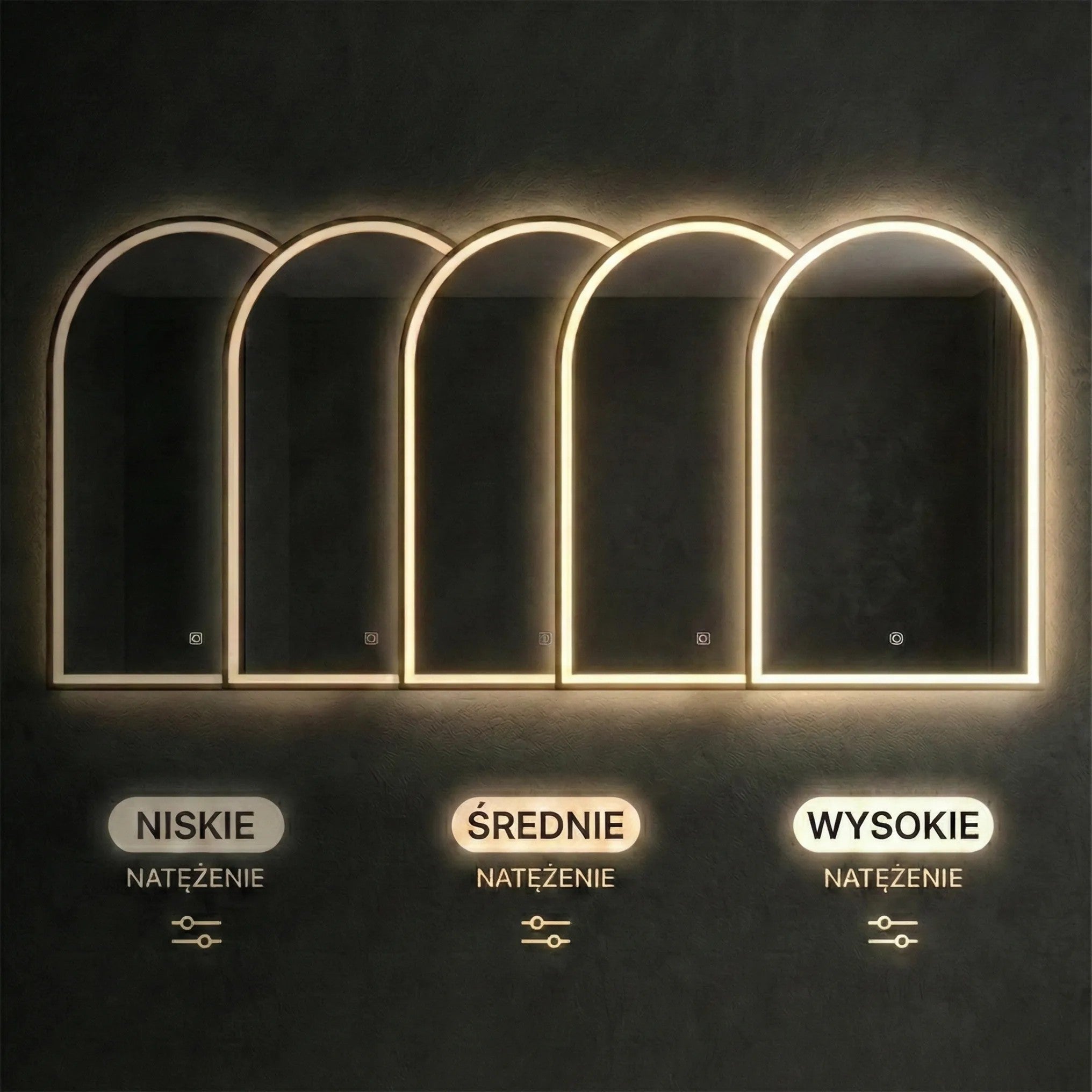 Zrkadlo LED 60x100cm DART GOLD  6