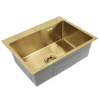 Oceľové umývadlo Liam BRUSH GOLD s kuchynskou batériou 6