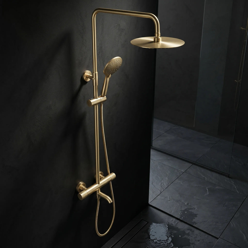 Sprchová sada s termostatom REA LUNGO Diamond - Gold Brush  6