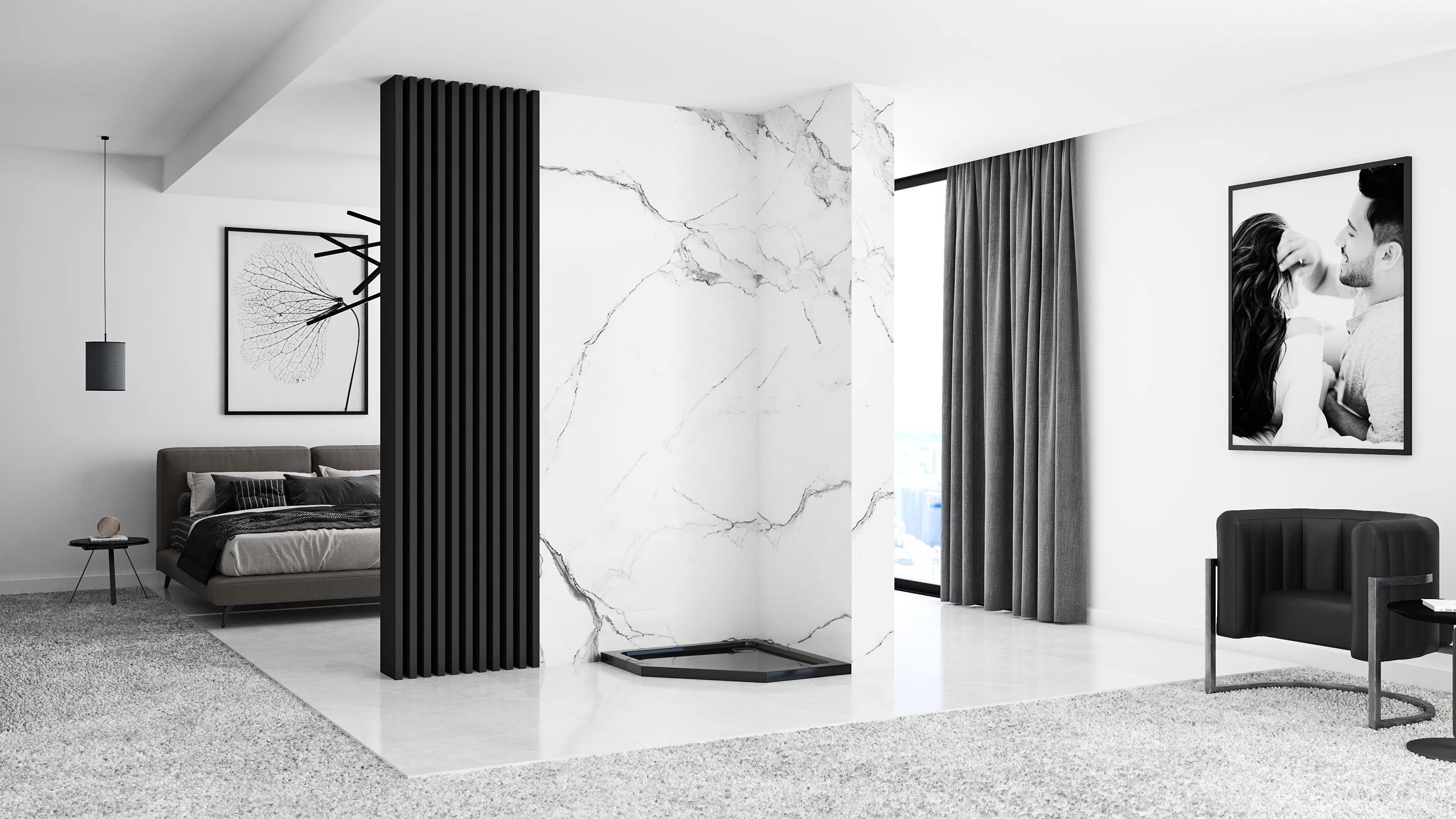 Sprchová vanička Rea Diamond 90x90 - čierna  6