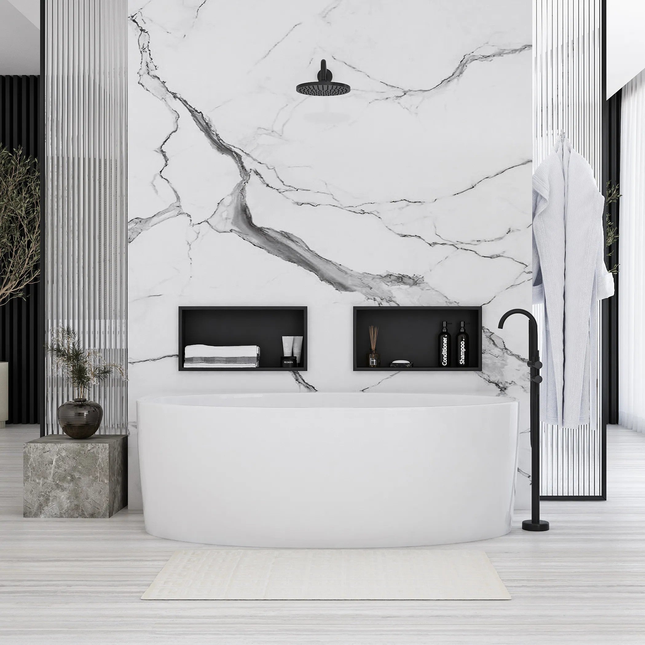 bathroom shelf 30x45 matte black  6