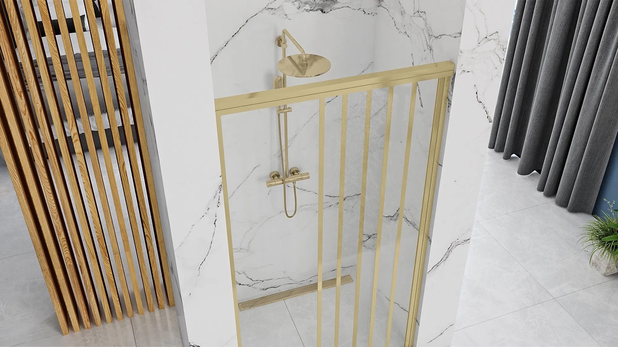 Sprchové dvere Rea Alex 90 Gold Brush  6