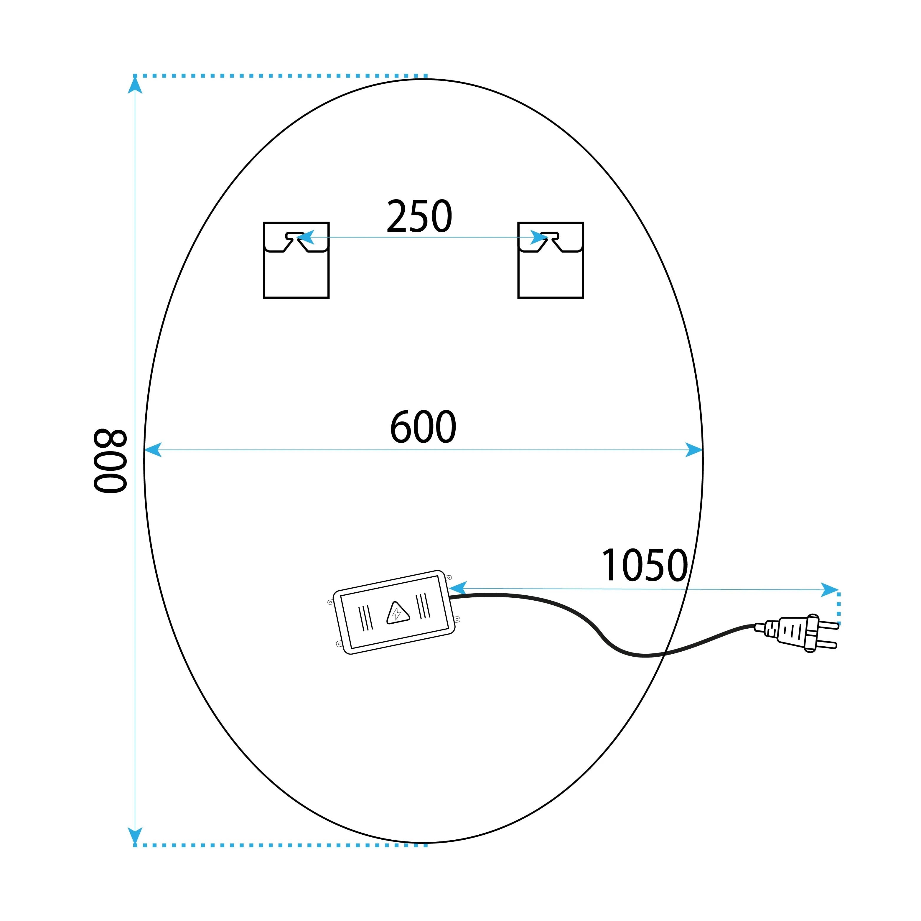 Zrkadlo LED 80x60 YH-3352  6