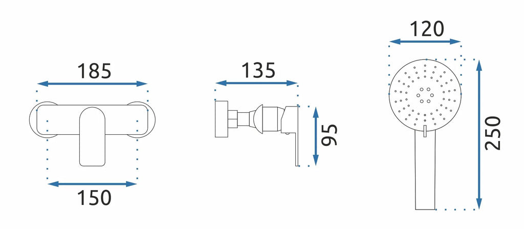 Sprchová batéria REA BLOOM - čierna-zlatá (vrátane ručnej hlavice)  6