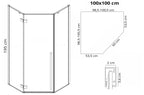 Sprchovací kút REA DIAMOND 100x100 - matná čierna  6